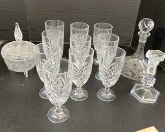 10 Irish Lead Crystal Glasses With Misc.Glass Accessories