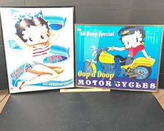 1990s Vintage Betty Boop Framed Pieces