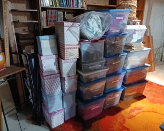 Tons of fabric for sewing and patterns