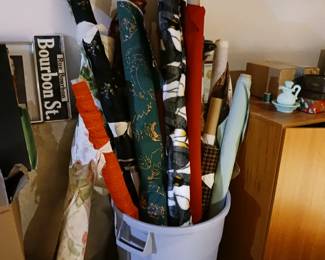 Several bolts of fabric for sewing