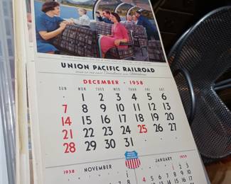 1950's-60's Union Pacific Railroad calendars