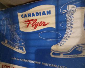 Vintage ladies Canadian flyer ice skates in the original box