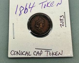 1864 Conical Cap Army Token