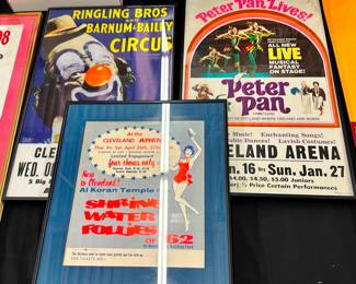 Vintage Cleveland Arena Framed Poster Advertisments