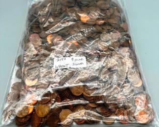 Nine pounds, 3 ounces Wheat Pennies