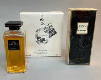 Philosykos by Diptyque, Coco by Chanel Eau de Parfum and Eau Arpege By Lanvin 