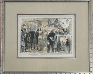 Vintage illustration of Speaking to Paris from London at the completion of the Anglo-French telephone line, 1891, 19th Century