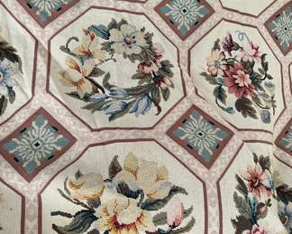 Vintage Needlepoint Floral Rug