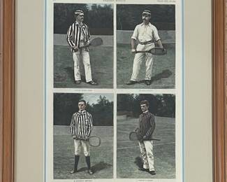 Framed 1886 Harper's Weekly Leading Lawn-Tennis Players
