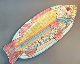 Hand Painted Terracotta Fish Platter by
McKenzie Childs