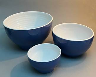 Emile Henry Stoneware Blue Nesting Mixing Bowls 