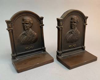 Vintage Bradley & Hubbard Cast Iron Bookends “Oliver Holmes”