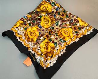Vintage Chanel “Camellia” Silk Scarf