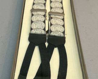 Trafalgar Limited Edition “Liberty Silver Dollar” Silk Suspenders, Calvin Curtis Design