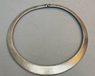 Vintage Sterling Silver Cleopatra Style Necklace