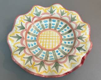 MacKenzie Childs Madison Ruffled Plate