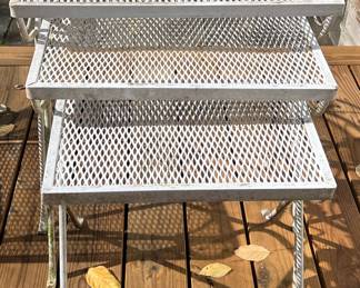 Salterini Mid Century Modern Wrought Iron Nesting Tables