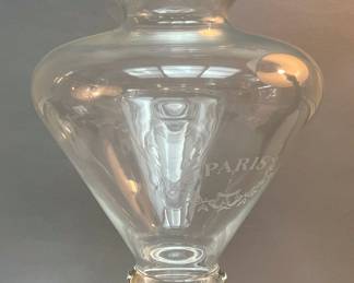 Large Etched Apothecary Glass Jar “Paris”