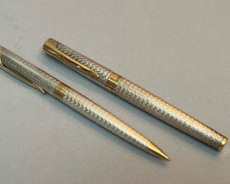 Waterman L'Etalon Sterling Silver Ballpoint Pen and Pencil, sold individually 