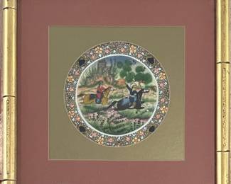 Hand Painted Mogul Hunting Scene 
