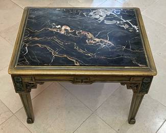 Antique Marble Top End Table 
