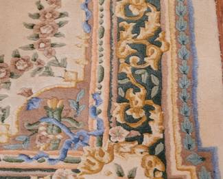 Rug #3 Chandella 100% Pure New Wool Pile 8'10" x 6'2", hand woven in India, a Kumar product, in the foyer