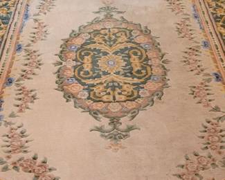 Rug #3 Chandella 100% Pure New Wool Pile 8'10" x 6'2", hand woven in India, a Kumar product, in the foyer