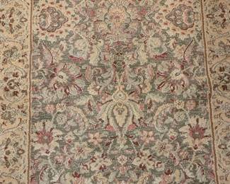 Rug #5 Green Border multi 10' x 3' runner, in the den