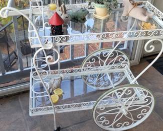 Vintage powder-coated Tea Cart