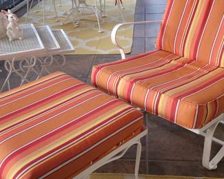 Vintage powder-coated Rocker and ottoman