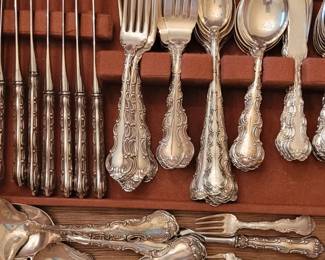Gorham Strasbourg sterling silver flatware and serving pieces, serving pieces sold separately.  