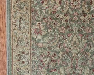 Rug #5 Green Border multi 10' x 3' runner, in the den