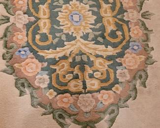 Rug #3 Chandella 100% Pure New Wool Pile 8'10" x 6'2", hand woven in India, a Kumar product, in the foyer