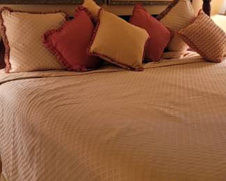 King Size headboard and bedframe, two twin mattresses and king bixspring sold separately 