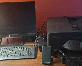 HP monitor and keyboard, HP printer