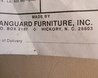 Vanguard Furniture Co, Hickory, NC, love seat