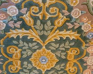 Chandella 100% pure new wool pile 11' 10" x 9', Ivory with Caledon green, blues, pinks.  A Kumar product.  In Formal Living Room