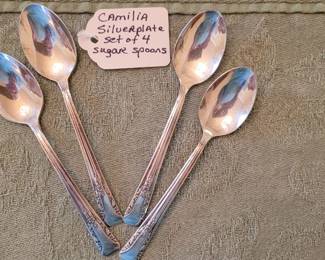 Camilia silverplate set of 4 sugar spoons