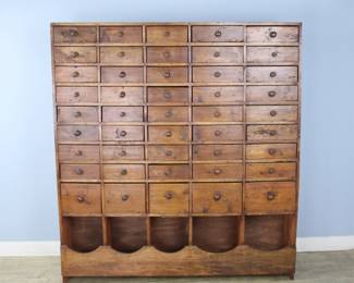Lot 2 Large Bank of Antique Drawers in Pine