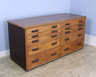 Lot 217 1940s English Oak Industrial Chest.