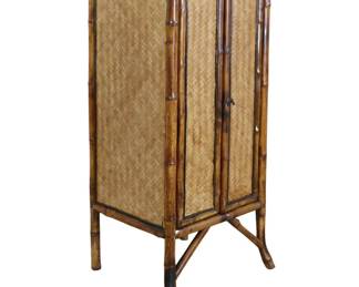 Lot 347 Antique English Bamboo Cabinet.