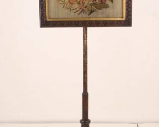 Lot 73 Antique William IV English Embroidered Fire Screen