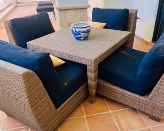 Wicker patio set