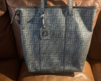 Fendi mens gray tote 