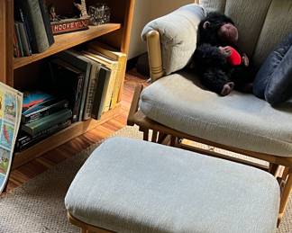 Glider Rocker and Ottoman, Bookshelf