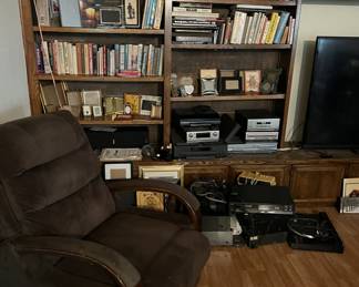 Lift and Recline chair, books, TV and Electronics