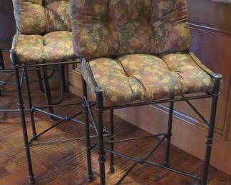 Pair of metal barstools