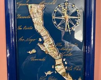MCM. Mother of Pearl. Baja California. Souvenir plaque.