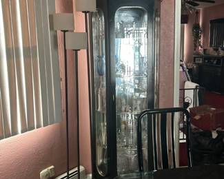 Black Lacquer Glass Curio Cabinet