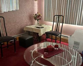 Lucite Glass Top Coffee Table